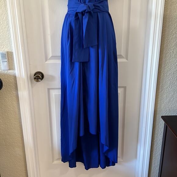 Blue Lightweight High Low Maxi Dress with Bolero Jacket and Tie Belt Size 14 - Picture 6 of 16